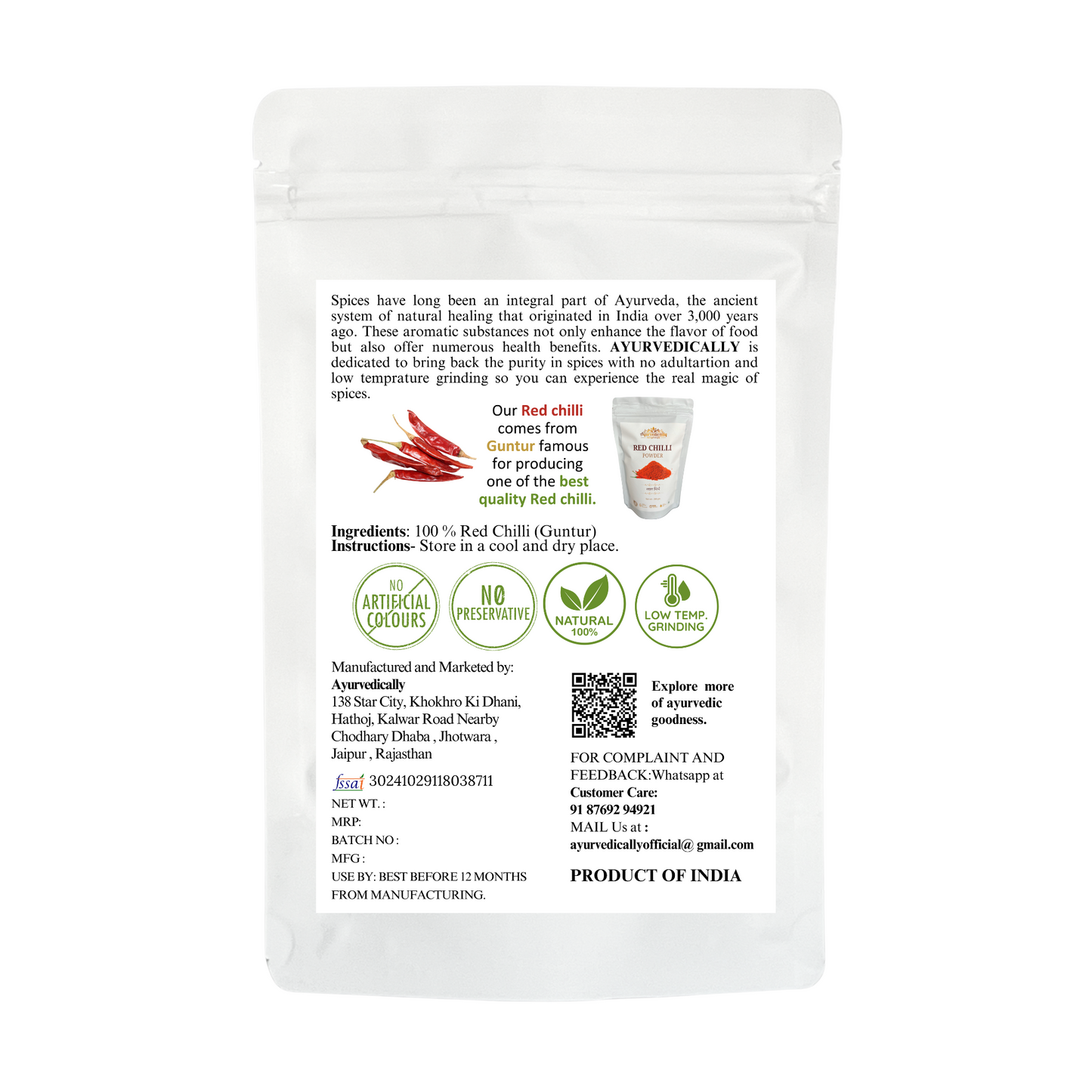 1 kg guntur Red Chilli Powder